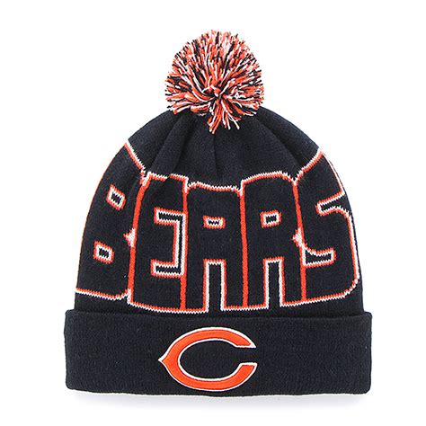Chicago bears winter hat - Youth Chicago Bears '47 Navy/Orange Hangtime Cuffed Knit Hat with Pom. Most Popular in Kids Hats. Ready To Ship. $2249 with code. Regular: $2999. 